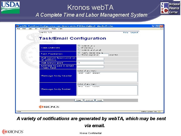 Kronos web. TA A Complete Time and Labor Management System A variety of notifications