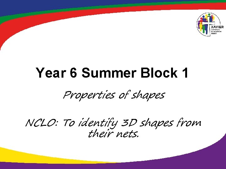 Year 6 Summer Block 1 Properties of shapes NCLO: To identify 3 D shapes