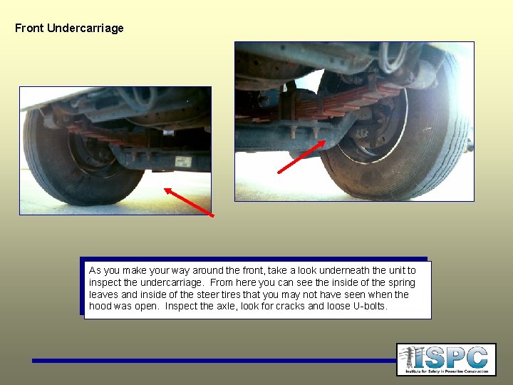 Front Undercarriage As you make your way around the front, take a look underneath