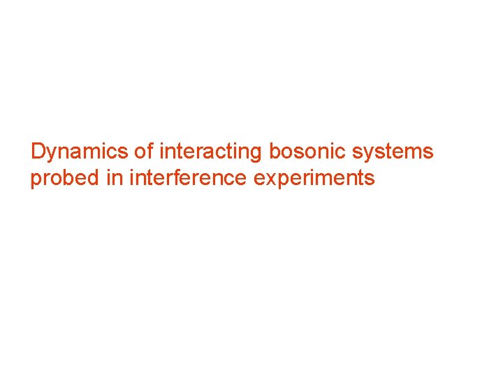Dynamics of interacting bosonic systems probed in interference experiments 