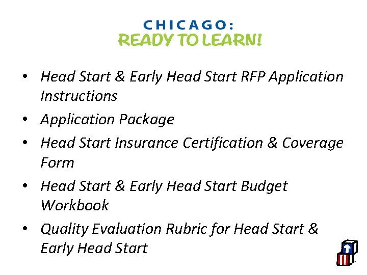  • Head Start & Early Head Start RFP Application Instructions • Application Package