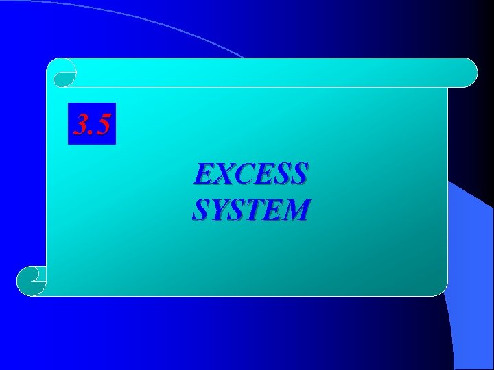 3. 5 EXCESS SYSTEM 