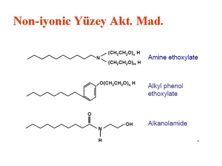 Non-iyonic Yüzey Akt. Mad. Non-iyonic Yüzey Akt. Mad.