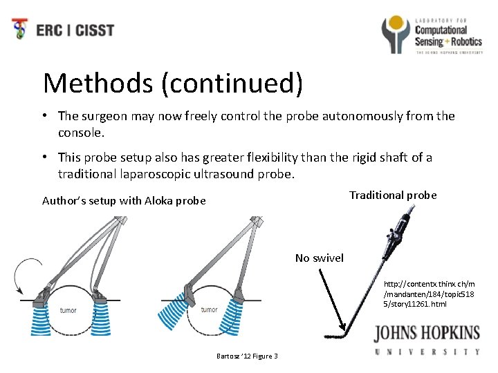 Methods (continued) • The surgeon may now freely control the probe autonomously from the
