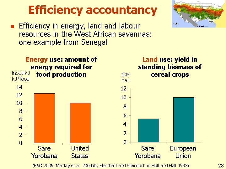 Efficiency accountancy n Efficiency in energy, land labour resources in the West African savannas:
