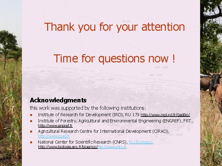 Thank you for your attention Time for questions now ! Acknowledgments this work was