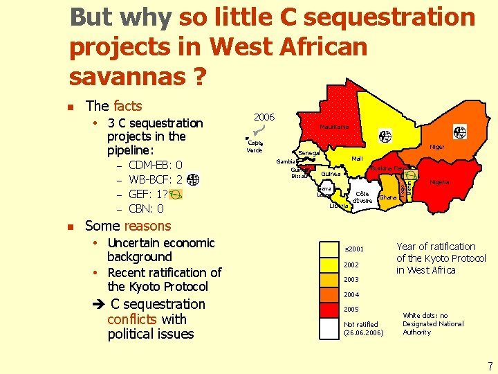 But why so little C sequestration projects in West African savannas ? The facts