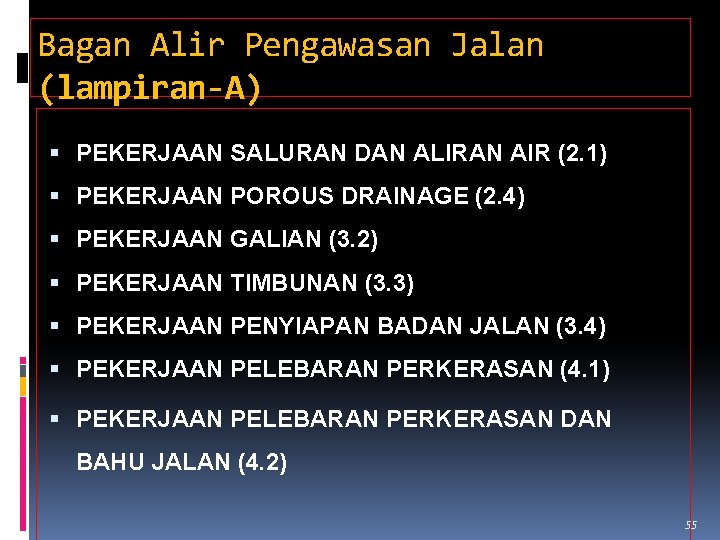 Bagan Alir Pengawasan Jalan (lampiran-A) PEKERJAAN SALURAN DAN ALIRAN AIR (2. 1) PEKERJAAN POROUS