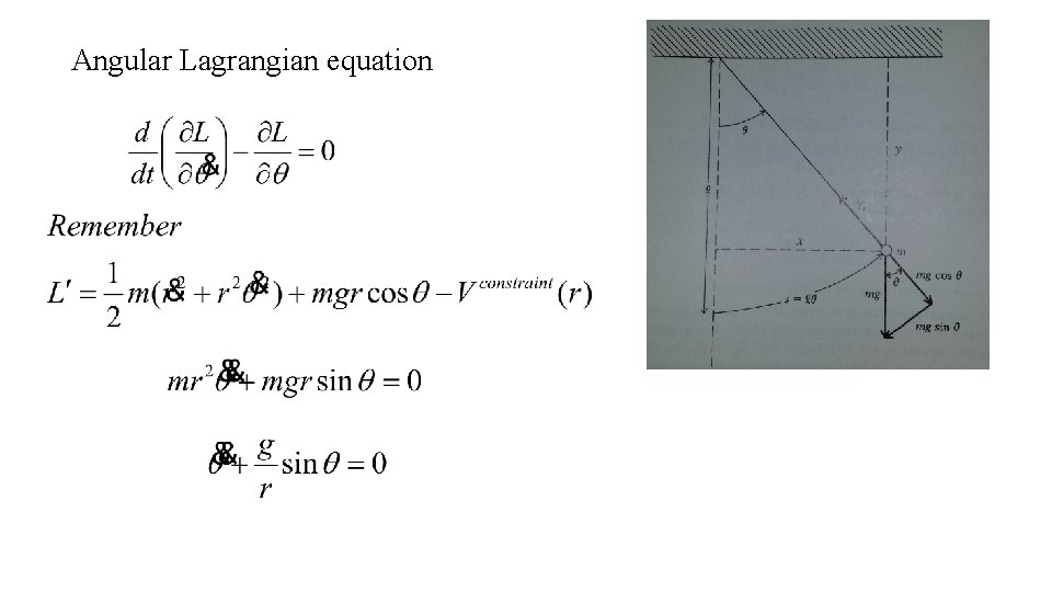 Angular Lagrangian equation 