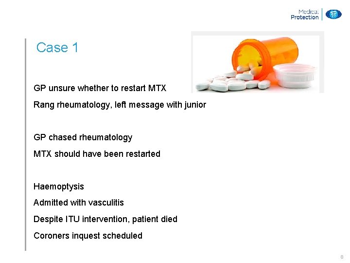 Case 1 GP unsure whether to restart MTX Rang rheumatology, left message with junior