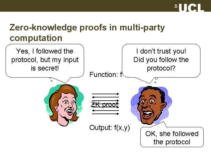 Zero-knowledge proofs in multi-party computation Yes, I followed the Input: protocol, butxmy input is