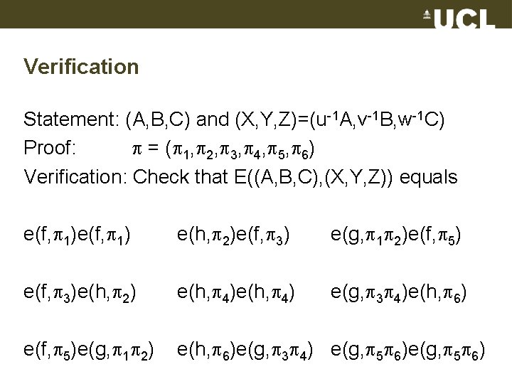 Verification Statement: (A, B, C) and (X, Y, Z)=(u-1 A, v-1 B, w-1 C)