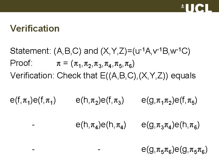 Verification Statement: (A, B, C) and (X, Y, Z)=(u-1 A, v-1 B, w-1 C)