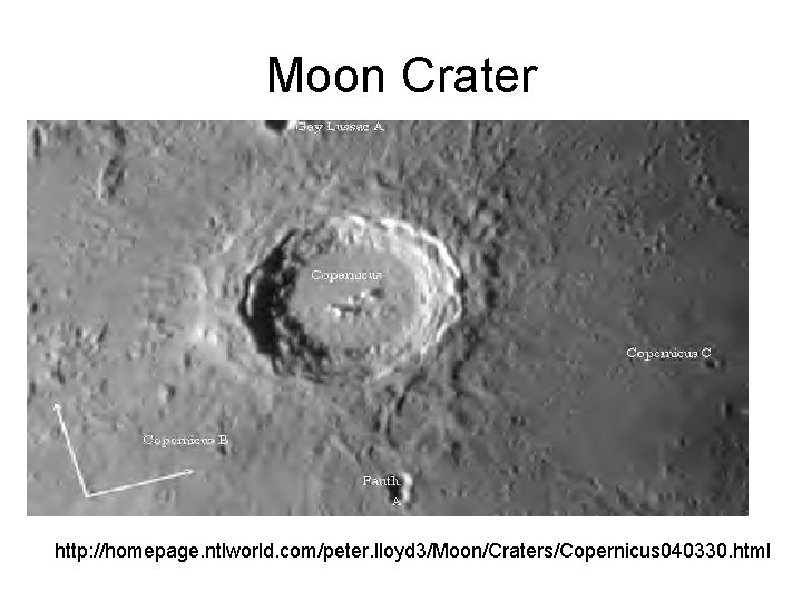 Moon Crater http: //homepage. ntlworld. com/peter. lloyd 3/Moon/Craters/Copernicus 040330. html 