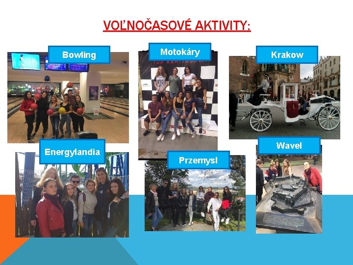 VOĽNOČASOVÉ AKTIVITY: Bowling Energylandia Motokáry Krakow Wavel Przemysl 