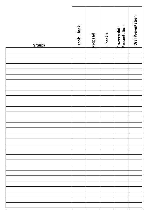  Topic Check Propasal Check 1 Powerpoint Presnetation Oral Presentation Groups 