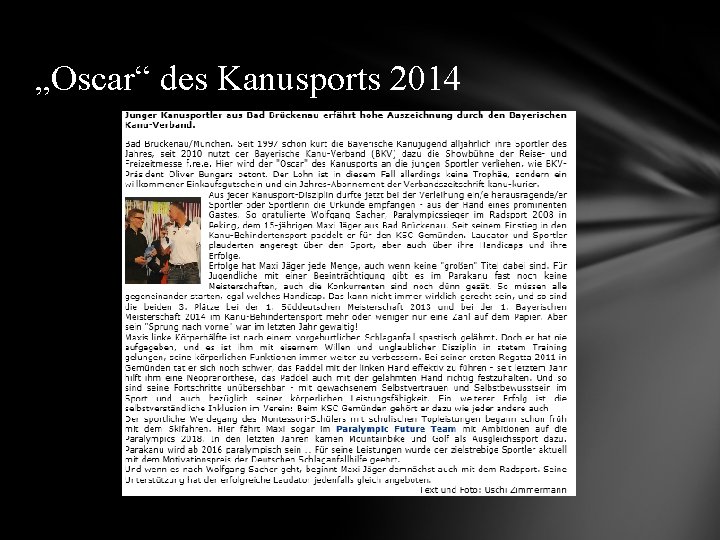 „Oscar“ des Kanusports 2014 