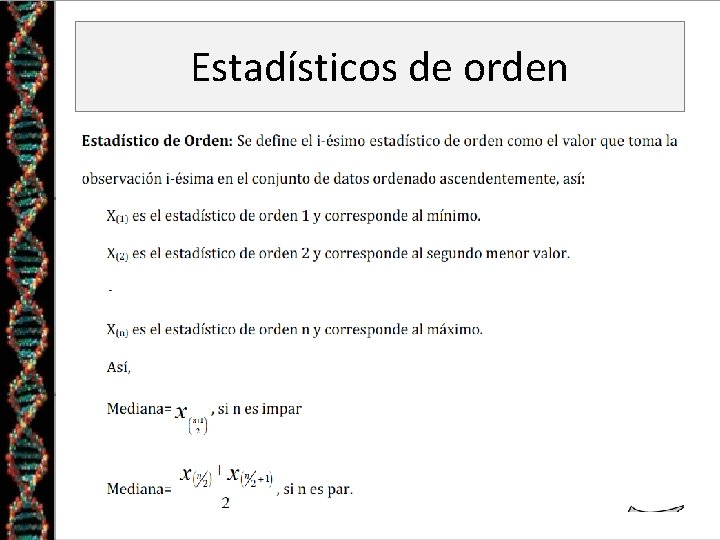 Estadísticos de orden 