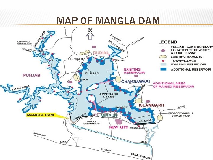 MAP OF MANGLA DAM 