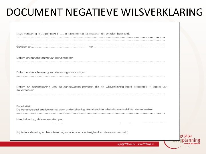 DOCUMENT NEGATIEVE WILSVERKLARING 15 