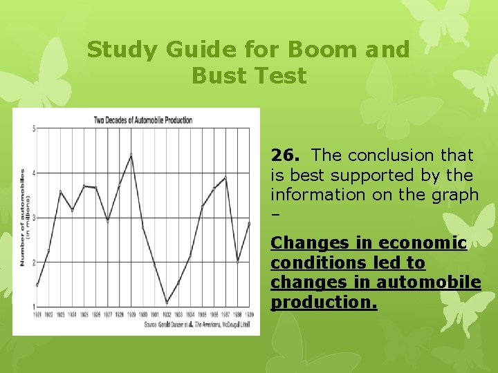 Study Guide for Boom and Bust Test 26. The conclusion that is best supported