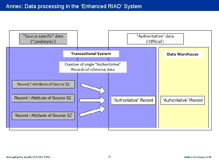 Rubric Data processing in the ‘Enhanced RIAD’ System Annex: Managing the quality of ECB’s