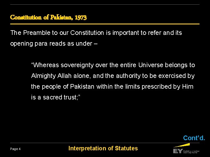 Constitution of Pakistan, 1973 The Preamble to our Constitution is important to refer and