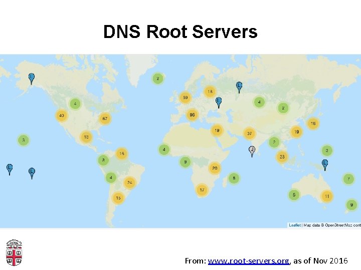 DNS Root Servers From: www. root-servers. org, as of Nov 2016 