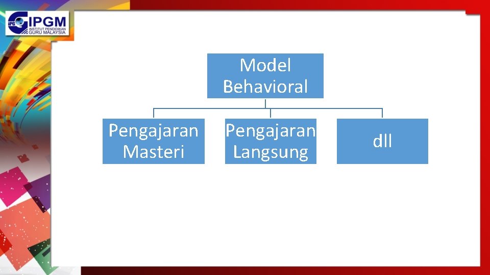 Model Behavioral Pengajaran Masteri Pengajaran Langsung dll 