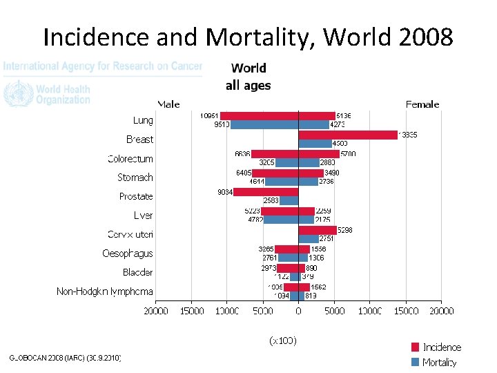 Incidence and Mortality, World 2008 