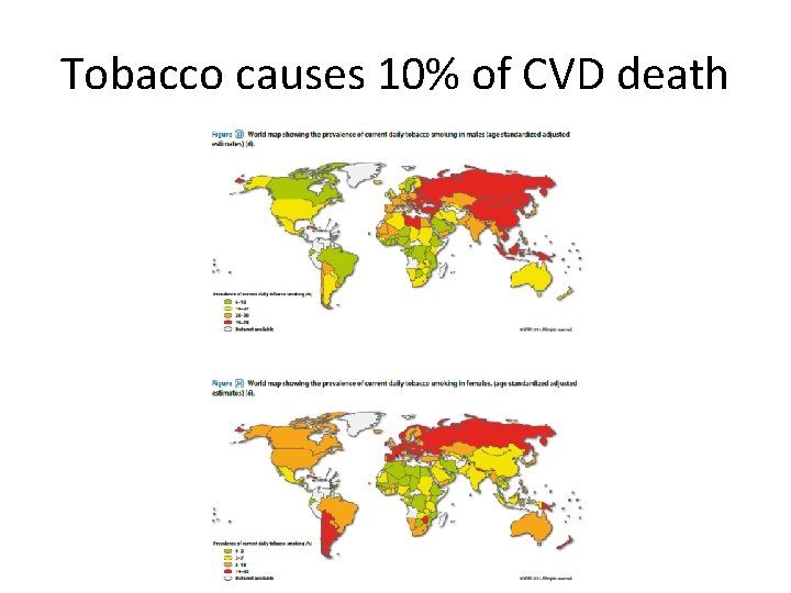 Tobacco causes 10% of CVD death 
