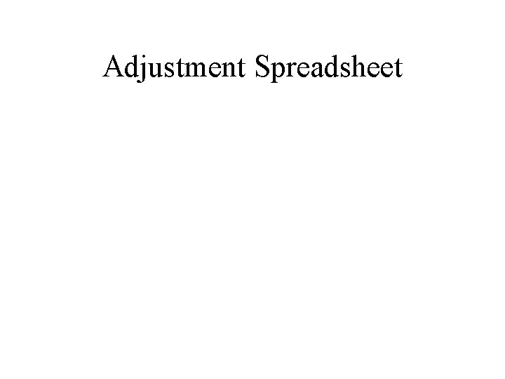 Adjustment Spreadsheet 