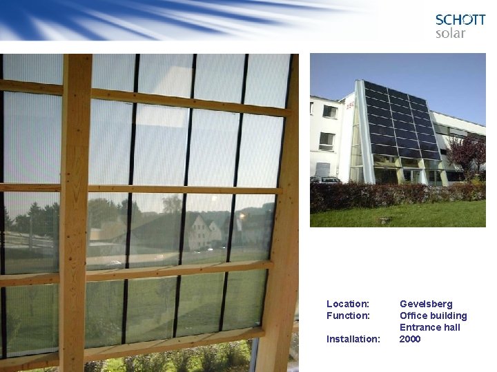Location: Function: Installation: Gevelsberg Office building Entrance hall 2000 