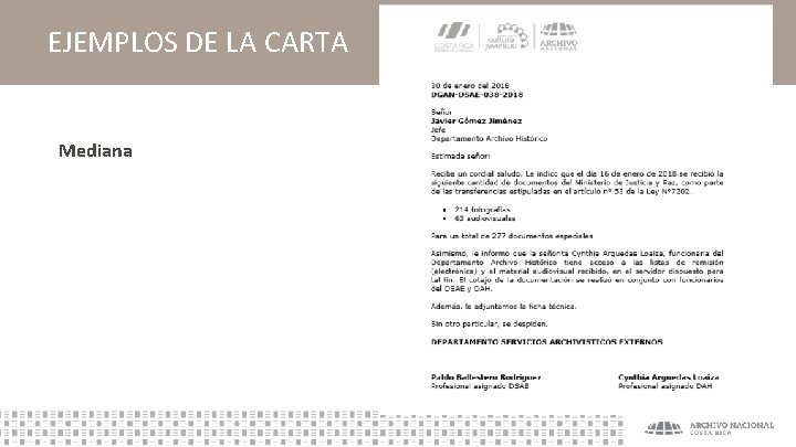 EJEMPLOS DE LA CARTA Mediana 
