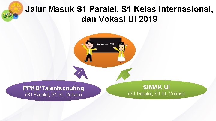Jalur Masuk S 1 Paralel, S 1 Kelas Internasional, dan Vokasi UI 2019 PPKB/Talentscouting
