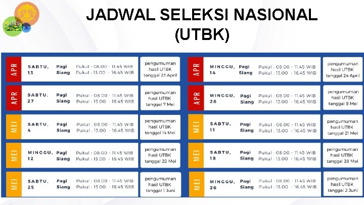 JADWAL SELEKSI NASIONAL (UTBK) 