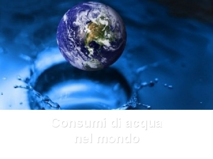 Consumi di acqua nel mondo 