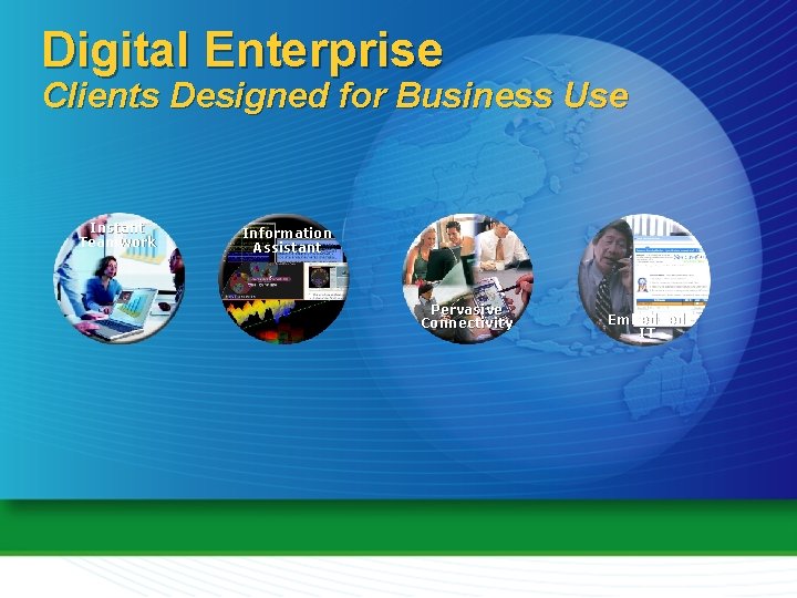 Digital Enterprise Clients Designed for Business Use Instant Teamwork Information Assistant Pervasive Connectivity Embedded
