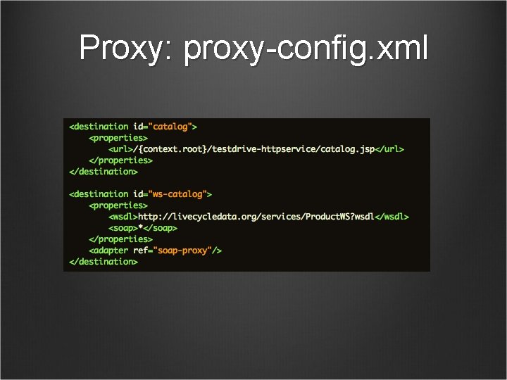 Proxy: proxy-config. xml 