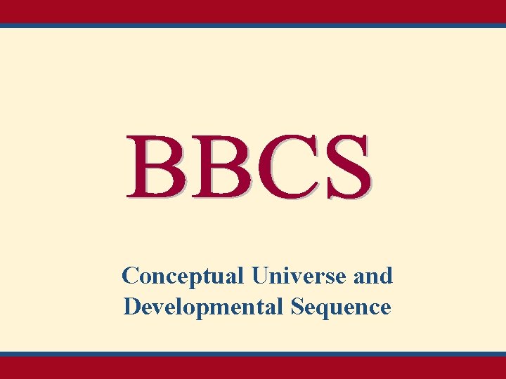 Conceptual Universe and Developmental Sequence 