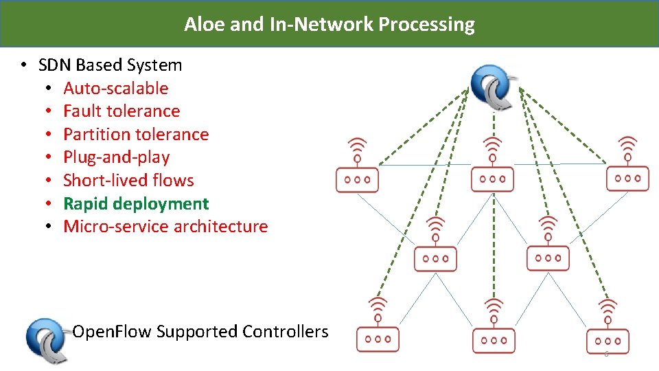 Aloe and In-Network Processing • SDN Based System • Auto-scalable • Fault tolerance •