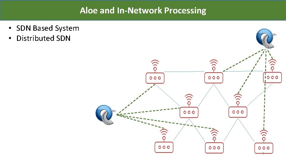 Aloe and In-Network Processing • SDN Based System • Distributed SDN 7 