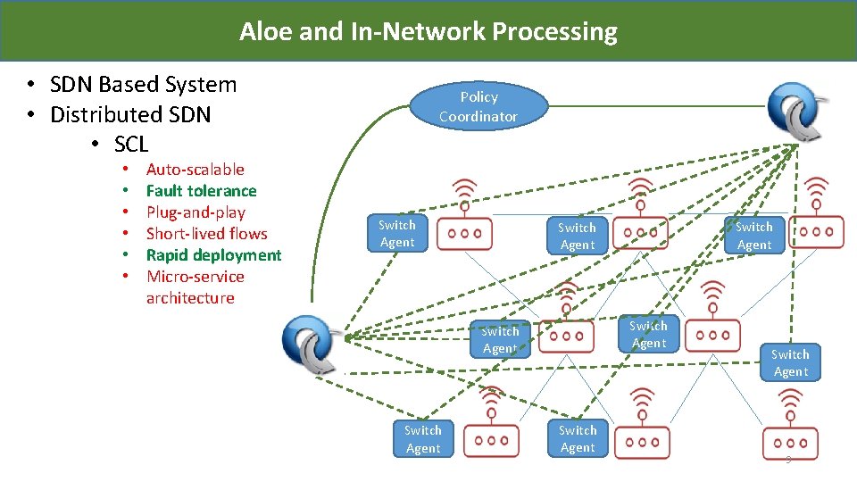 Aloe and In-Network Processing • SDN Based System • Distributed SDN • SCL •