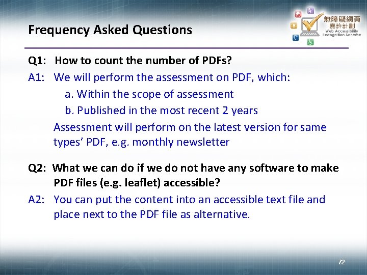 Frequency Asked Questions Q 1: How to count the number of PDFs? A 1: