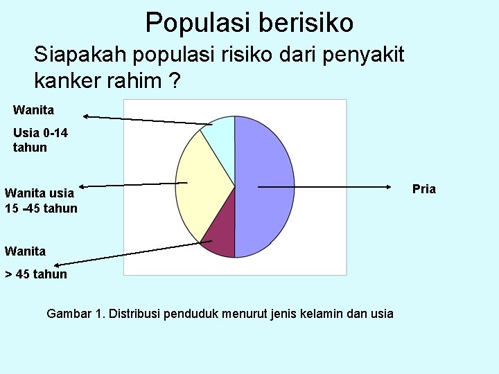 Populasi berisiko Siapakah populasi risiko dari penyakit kanker rahim ? Wanita Usia 0 -14