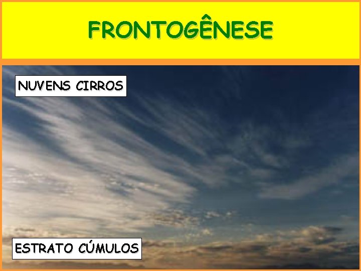FRONTOGÊNESE NUVENS CIRROS ESTRATO CÚMULOS 