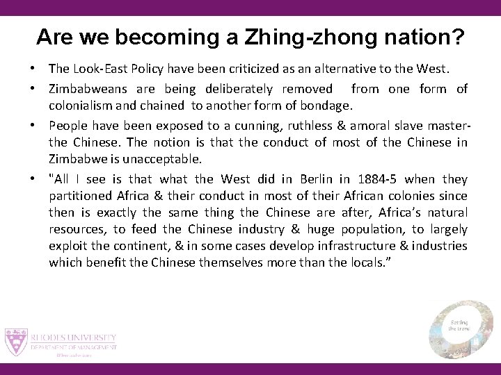 Are we becoming a Zhing-zhong nation? • The Look East Policy have been criticized