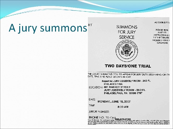A jury summons 