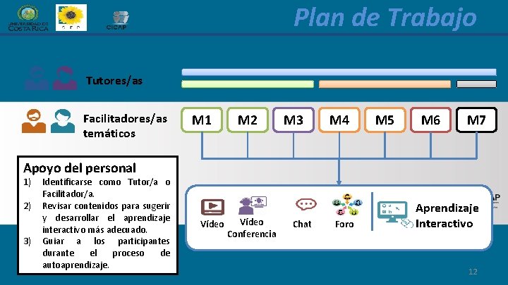 Plan de Trabajo Tutores/as Facilitadores/as temáticos M 1 M 2 M 3 M 4