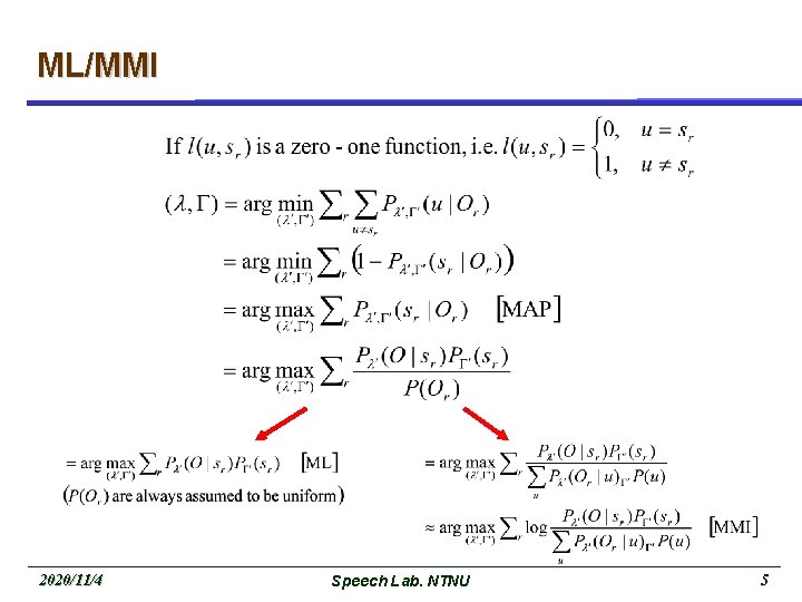 ML/MMI 2020/11/4 Speech Lab. NTNU 5 